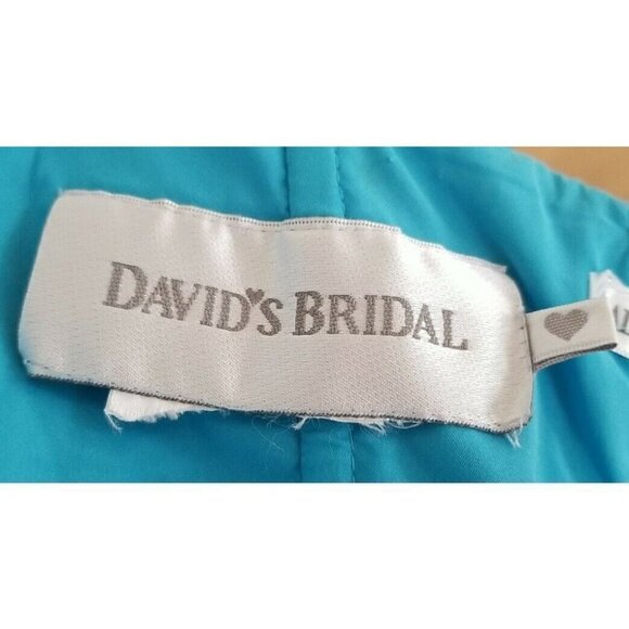 David's Bridal Blue Aqua Strapless Dress Size Small - Picture 4 of 4